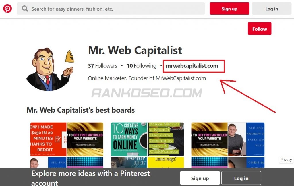 How to get a DoFollow backlink from Pinterest [2022] | Mr. Web Capitalist
