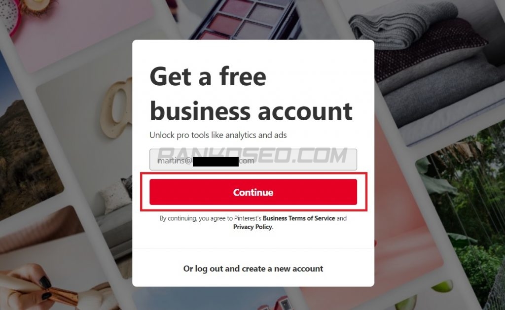 Create a business account. How to get a DoFollow backlink from Pinterest 2019